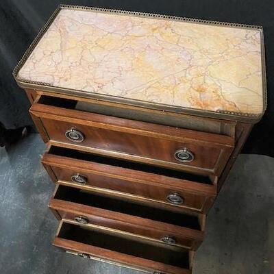 LOT#46: Antique Bachelor's Chest with Marble Top