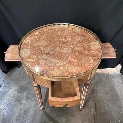 LOT#52: Believed to be Antique Marble Top End/Tea Table