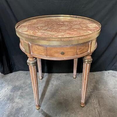 LOT#52: Believed to be Antique Marble Top End/Tea Table