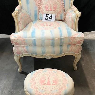 LOT#54: Provincial Chair with Ottoman