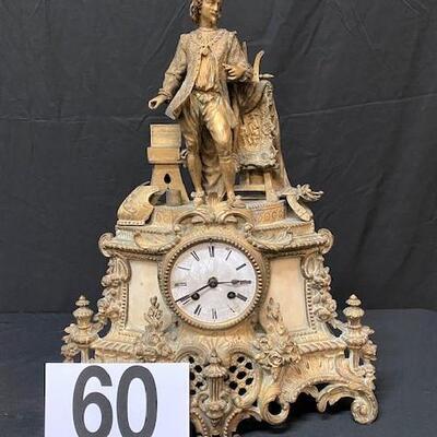 LOT#60: French Bronze Mantle Clock