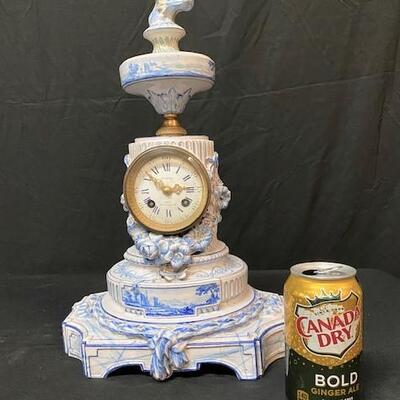 LOT#68: Signed "Galle; Nancy, France" Porcelain Clock