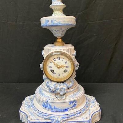 LOT#68: Signed "Galle; Nancy, France" Porcelain Clock