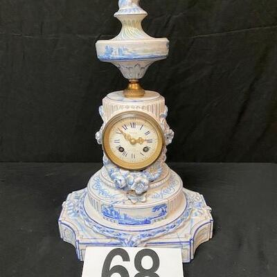 LOT#68: Signed "Galle; Nancy, France" Porcelain Clock