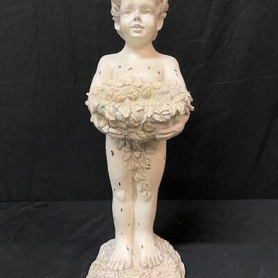 LOT#97: Appears to be Resin Cherub with Basket