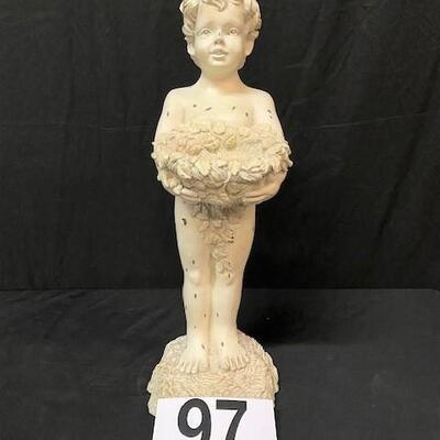 LOT#97: Appears to be Resin Cherub with Basket