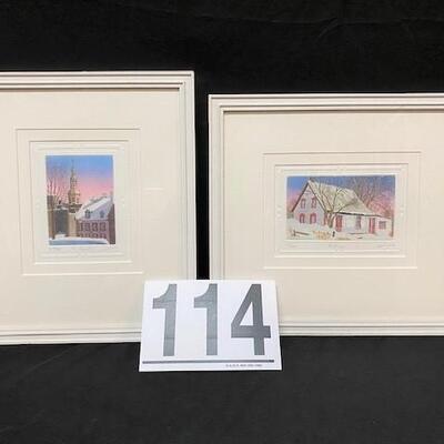 LOT#114: Pair of Jean Cencig "Quebec" Signed Etchings