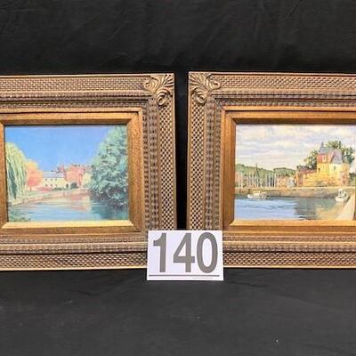 LOT#140: Pair of Canvases Under Glass