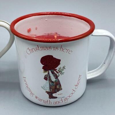 Holly Hobbie Christmas Holiday Cup Candles Unused YD#011-1120-00197
