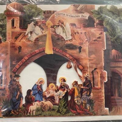 Die Cut Greeting Card Unopened Nativity Scene YD#012-1120-00076