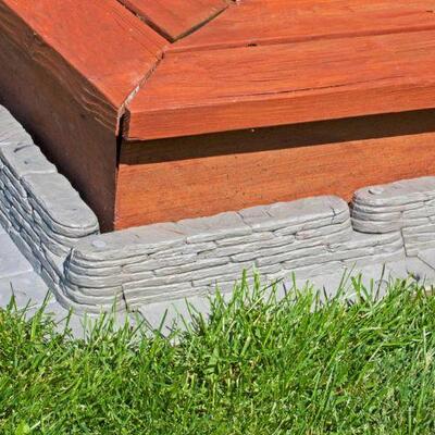 Bedrocks Trim-Free Lawn Edging Gray, 20 Feet, Natural Stacked Slate Design - New
