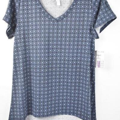 LuLaRoe Christy T-Shirt, Blue/Gray, Size Medium - New