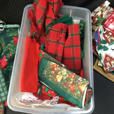 Lot of Miscellaneous Holiday Fabrics, Coasters, Placemats