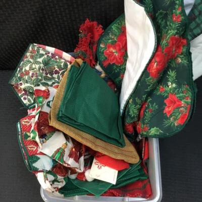 Lot of Miscellaneous Holiday Fabrics, Coasters, Placemats