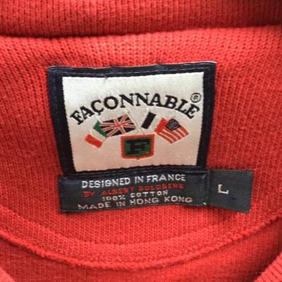 Faconnable® Red Pullover Sweater LG