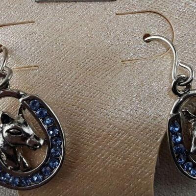 Horsehead Silvertone Earrings