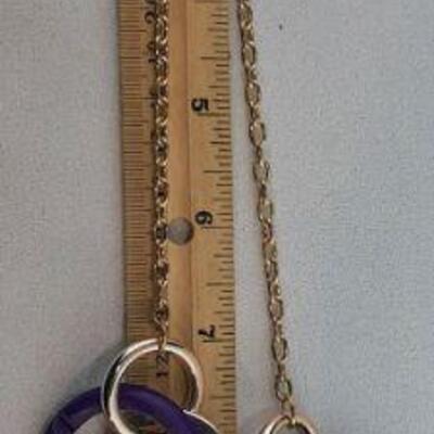 Purple and Goldtone Circles Necklace