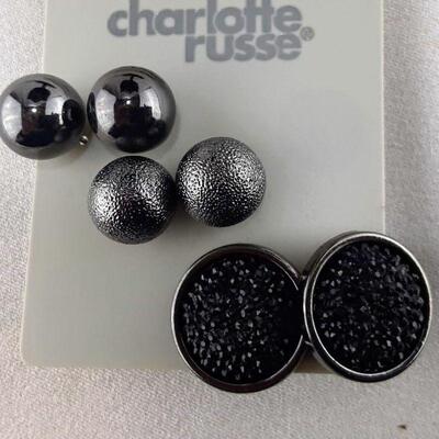 Black and Gray Trio Earrings