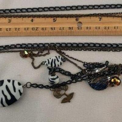 Zebra Pattern Cross and Dangles