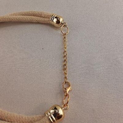 Golden Hoops on Rope Style Necklace