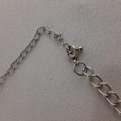 Silvertone and Pink Necklace
