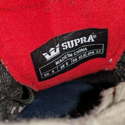 Supra Skytop Shoe, Muska 001, Brown/Blue/Red, Men's Size 9