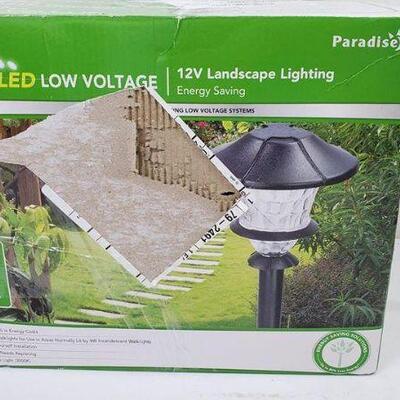 Paradise GL33966BK Black Aluminum Low Voltage LED Path Light Kit, Open Box - New