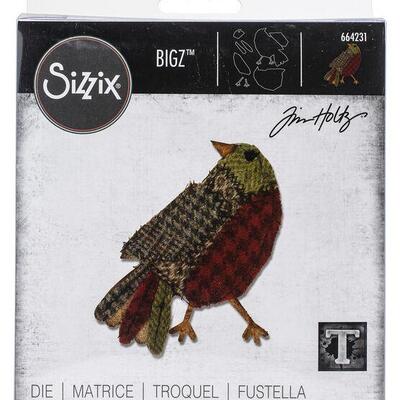 Sizzix Bigz Die Patchwork Bird by Tim Holtz, Multicolor - New