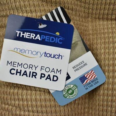 4 Chair Pads: Therapedic Memory Foam, Bamboo Brown 16