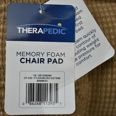 4 Chair Pads: Therapedic Memory Foam, Bamboo Brown 16