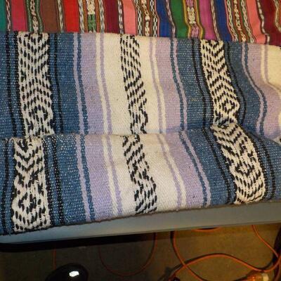 2 South west blanket throws/ hand made and other machine made.