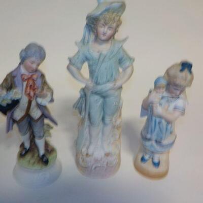 3 Hand crafted German figurines.