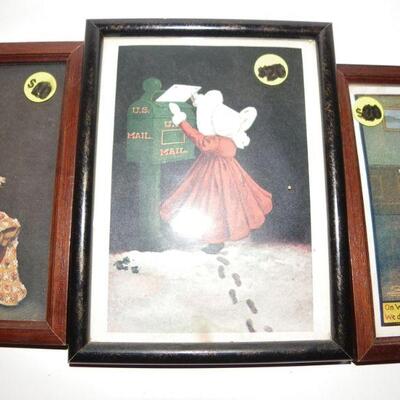 3 vintage 1800's style child lithographs.