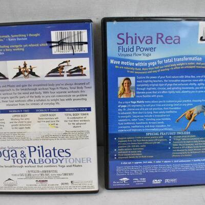 2 Workout Videos on DVD: Yoga & Pilates and Shiva Rea Fluid Power Vinyasa. Open