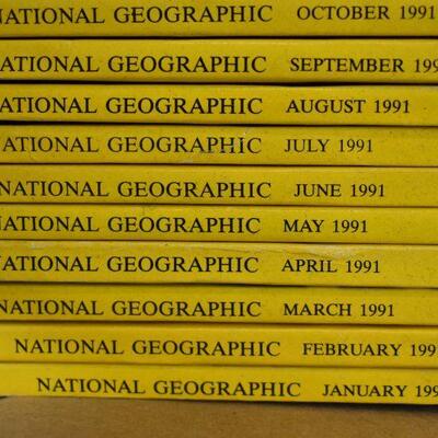 57 Issues National Geographic January 1991 - December 1997, Vintage
