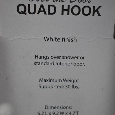 Greenco Steel Quad Over the Door Hook (4 Hooks, White). Has some small scuffs