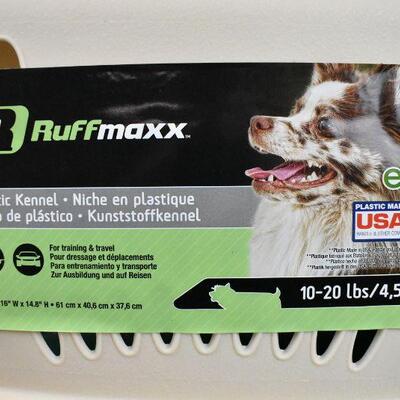 Ruffmaxx Plastic Dog Kennel, Tan/Green, 24