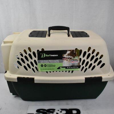 Ruffmaxx Plastic Dog Kennel, Tan/Green, 24