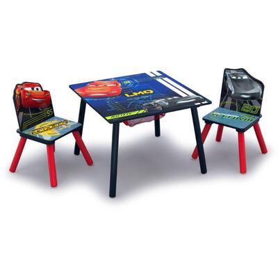 Disney Pixar Cars Wood Kids Storage Table and Chairs Set - Used, Good Condition