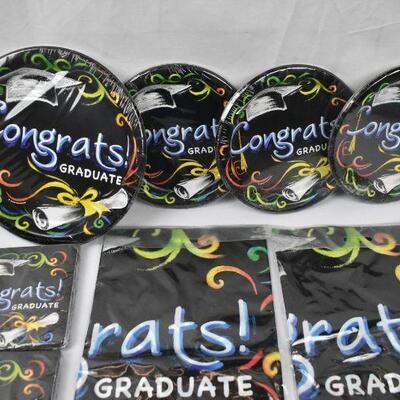 Graduation Dinner Plates, Dessert Plates, Napkins & Table Cover - New
