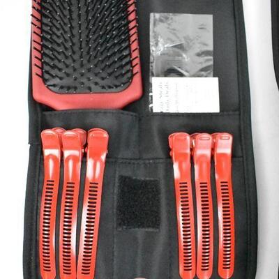 Pair of Hot Hair Tools Cool Carry Bag with Brush, Comb & Styling Clips - New