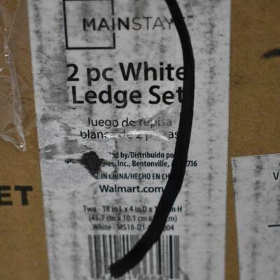 Mainstays 2 piece Assorted White 18-Inch Ledge Set