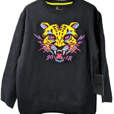 Snapchat Logo King by Snap 2018 Embroidered Tiger Black Sweatshirt Size L - New