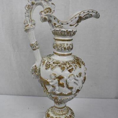 Greek/Roman Decor. Heavy. Painted White & Gold: 1950s Alexander Backer - Vintage