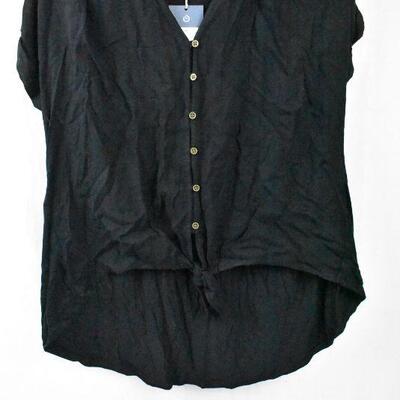 Women's Black Shirt, Short sleeve, button up by Universal Thread, size L - New
