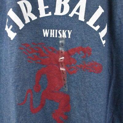 Fireball Whisky T-Shirt, Men's Size Large, Blue - New