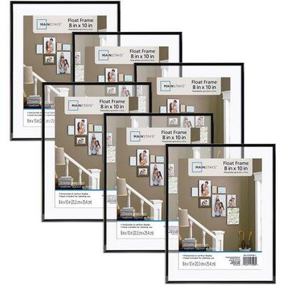 Mainstays 8x10 Float Picture Frames, Set of 6 - New