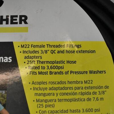 Karcher 25 ft Replacement Hose for Pressure Washers, 3600 PSI Rating - New