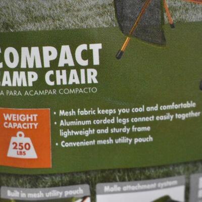 Ozark Trail Himont Compact Camp Lite Chair Set for Camping - 2 Pack, Green - New