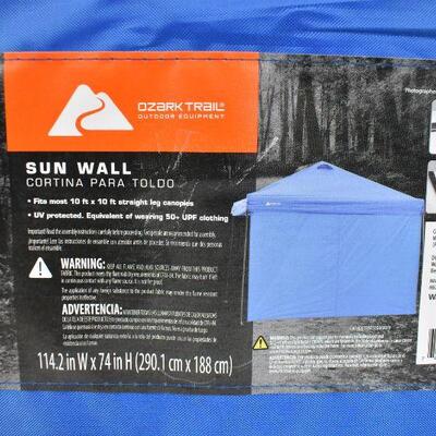 Ozark Trail Sun Wall ONLY 10 x 10, Blue - New